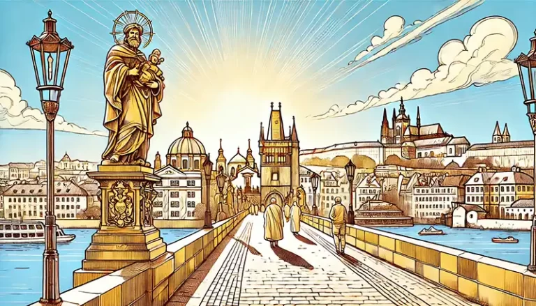 Charles Bridge 1 line drawing of Charles Bridge in Prague