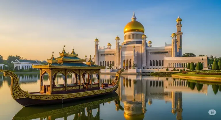 Brunei 8 The Omar Ali Saifuddien Mosque in Brunei.