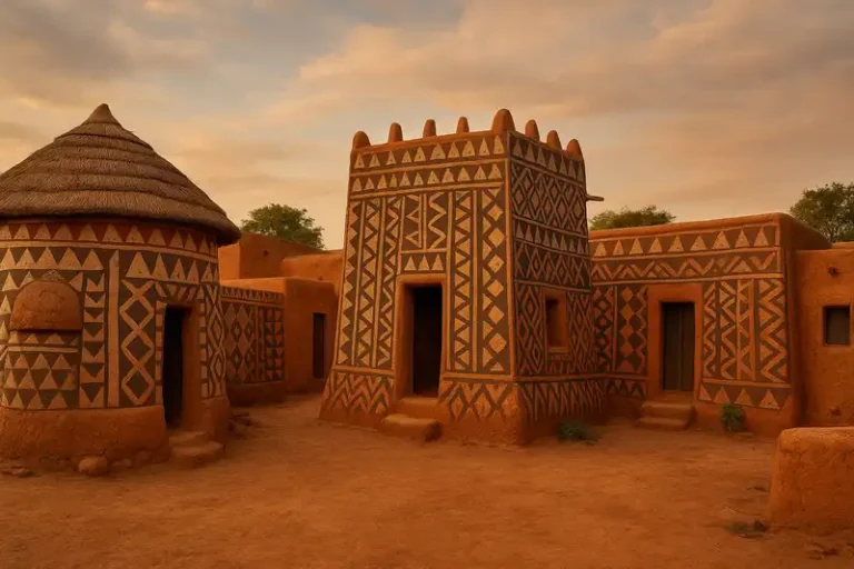 Burkina Faso 9 The decorated mud-brick houses of Tiébélé, Burkina Faso.