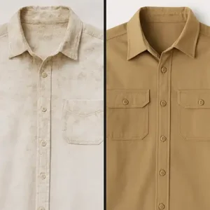 Safari clothes mistakes - white shirt covered in dust vs. khaki shirt
