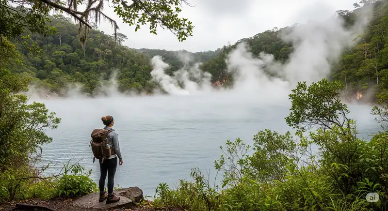 The steaming Boiling Lake in Dominica.