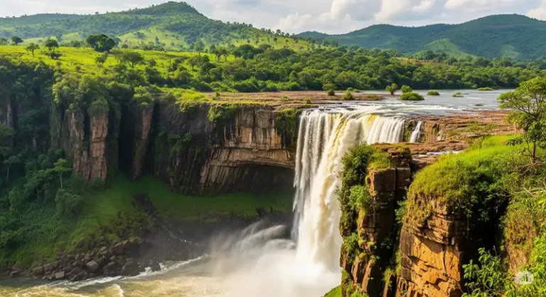 Guinea 20 A powerful waterfall in the Fouta Djallon highlands of Guinea.