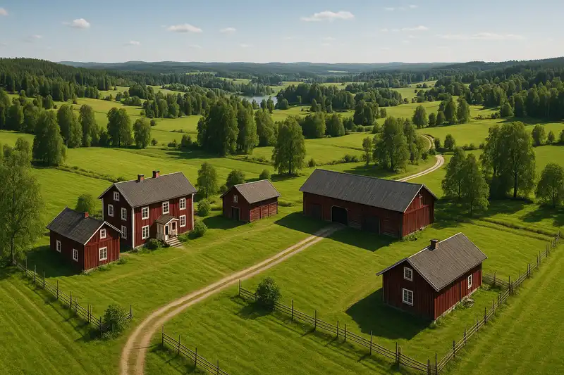 Hälsingland traditional farmhouses in Gävleborg