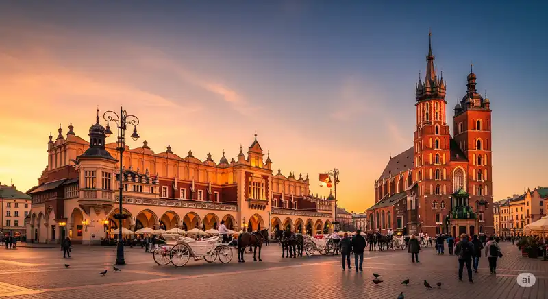 Kraków Main Market Square in Lesser Poland