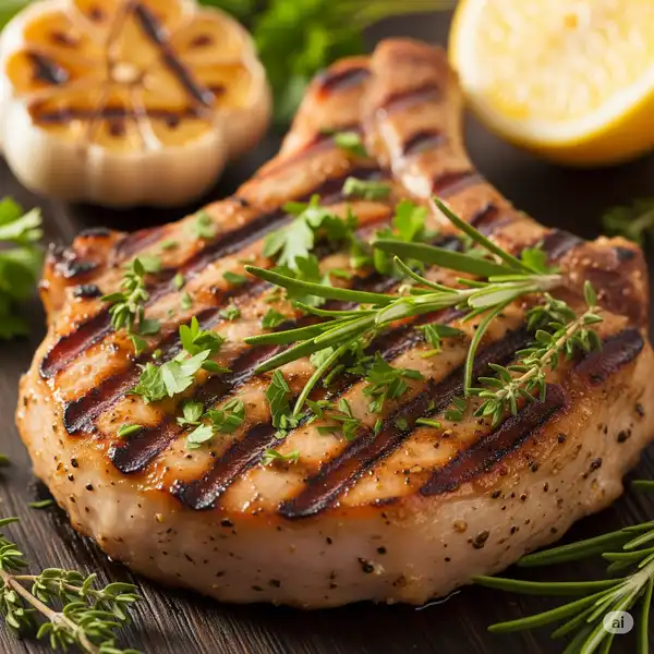 Lovech grilled pork with herbs traditional dish