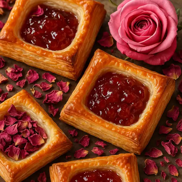 Rose jam pastries traditional dish