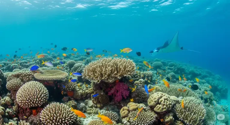 Timor-Leste 7 A vibrant coral reef teeming with fish off Atauro Island.