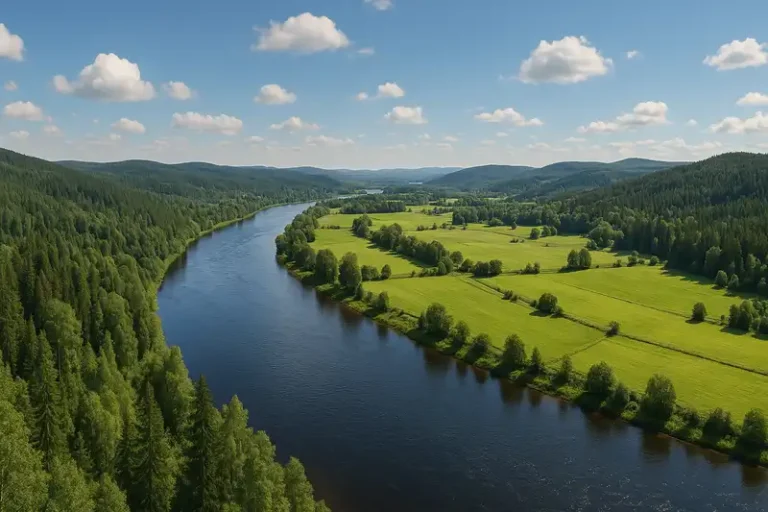 Varmland County 12 Klarälven River landscape in Värmland