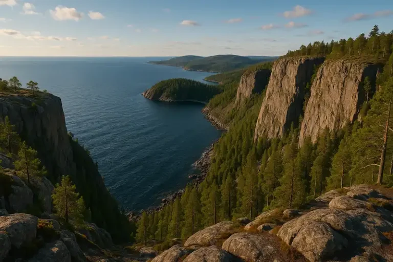 Vasternorrland County 14 High Coast cliffs in Västernorrland