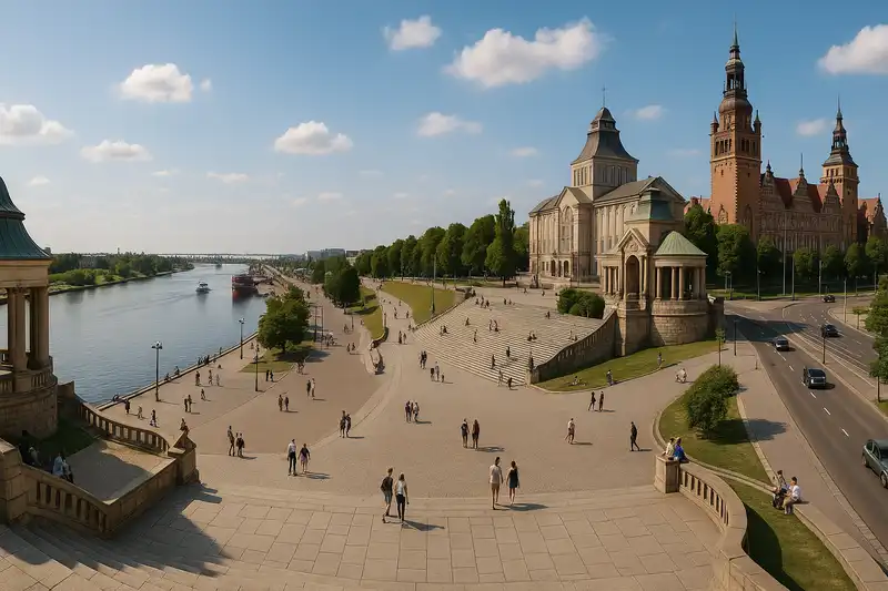 Szczecin Wały Chrobrego terraces