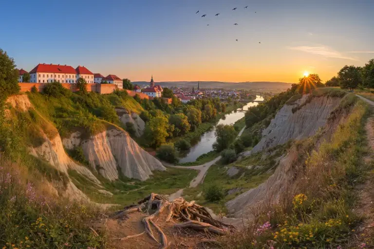 Kazimierz Dolny 1 Kazimierz Dolny skyline with Vistula ravines at sunset.