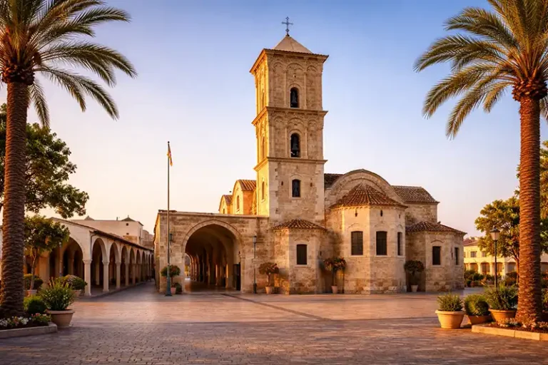 Larnaca 3 The historic Church of Saint Lazarus in Larnaca, Cyprus, during a sunny afternoon.