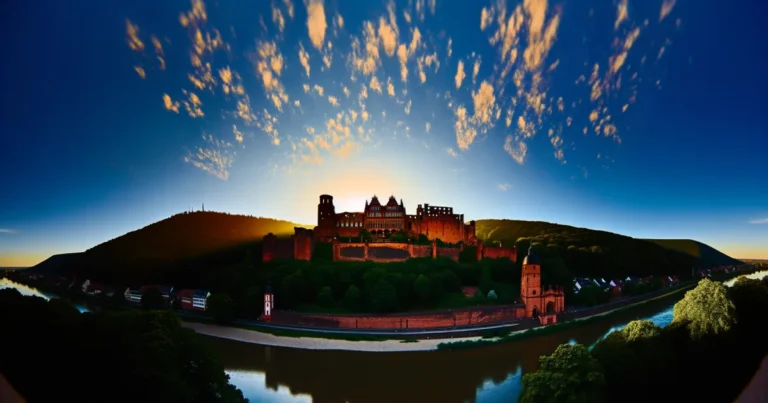Baden-Wurttemberg 22 Heidelberg Castle at Sunset