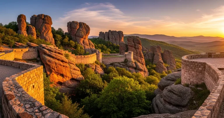 Belogradchik 20 Panoramic view of Belogradchik Rocks and Fortress at sunset