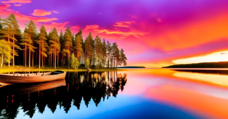 Iisalmi 7 Lake Onkivesi at sunset near Iisalmi