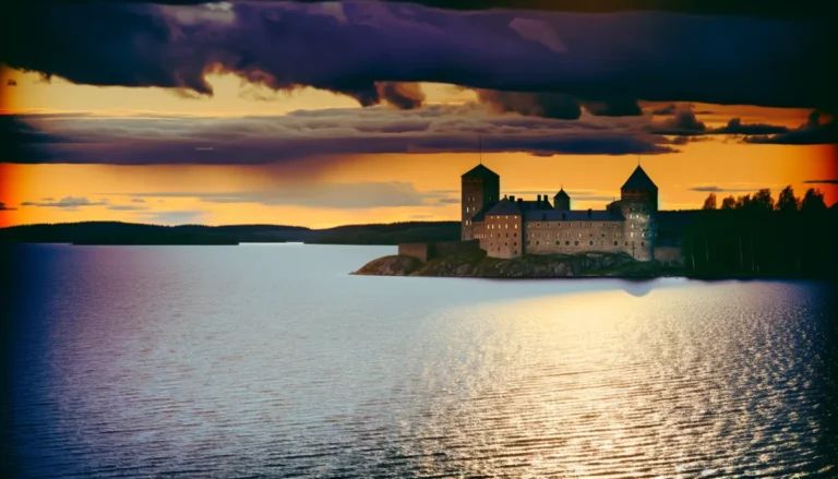 Savonlinna 39 Olavinlinna castle at sunset