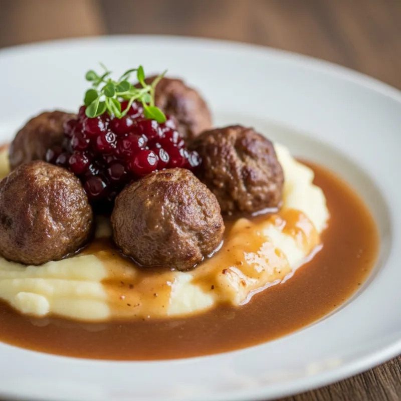 Swedish meatballs with lingonberry jam