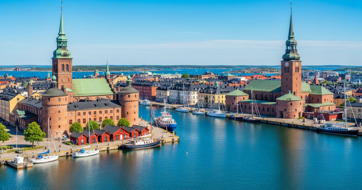 Panoramic view of Karlskrona's UNESCO Naval Port and archipelago
