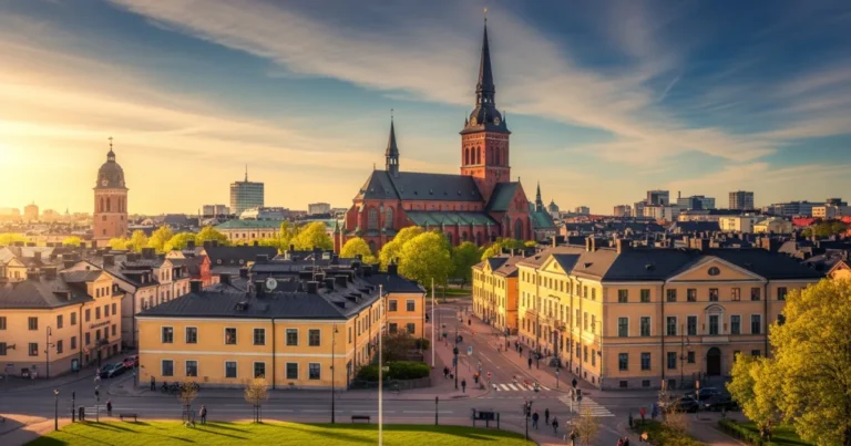 Linkoping 1 Linköping Cathedral and old town at sunset
