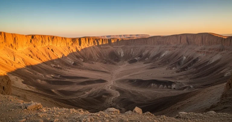 Negev 6 Panoramic view of Ramon Crater in Negev Desert at sunrise
