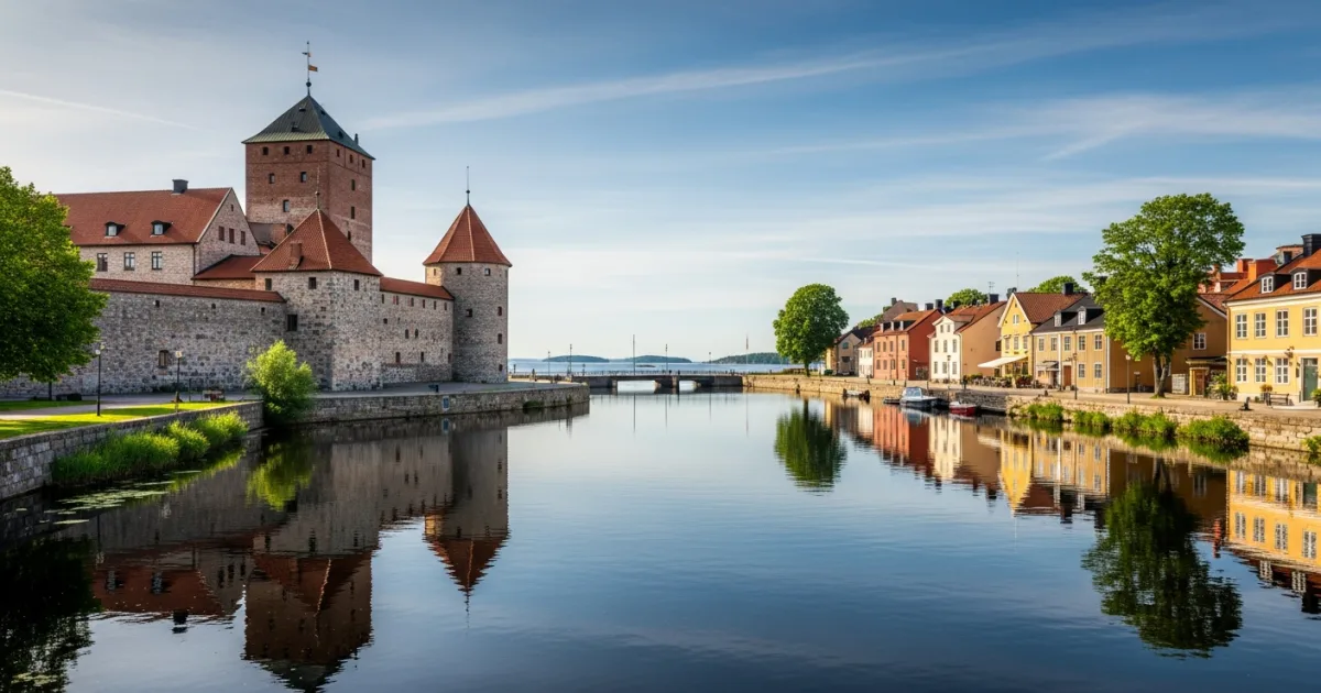 Nyköping Castle and riverfront in Nyköping, Sweden