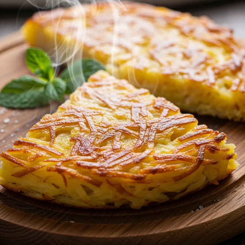 Traditional Bulgarian Patatnik, a savory potato dish