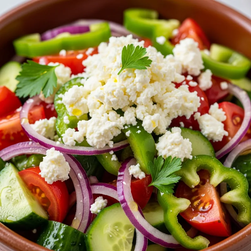 Fresh Shopska Salata with feta cheese