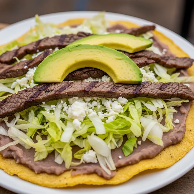 Authentic Oaxacan Tlayuda with tasajo