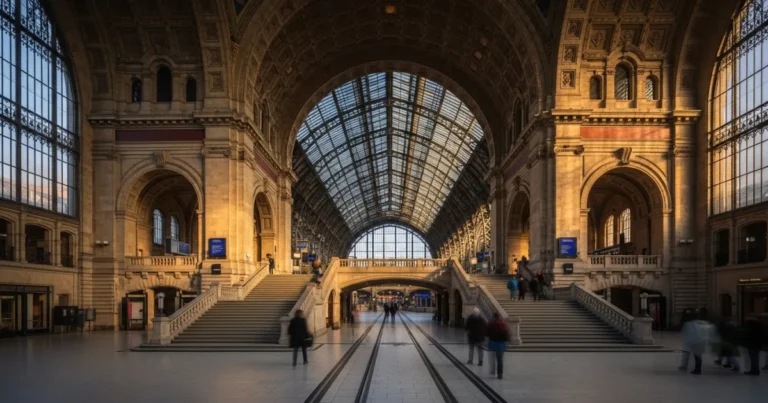 Antwerpen Centraal Station 6 Interior view of the grand architecture at Antwerp Central Station