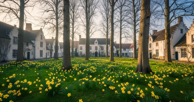 Beguinage of Bruges 3 Springtime at the Beguinage of Bruges with blooming daffodils
