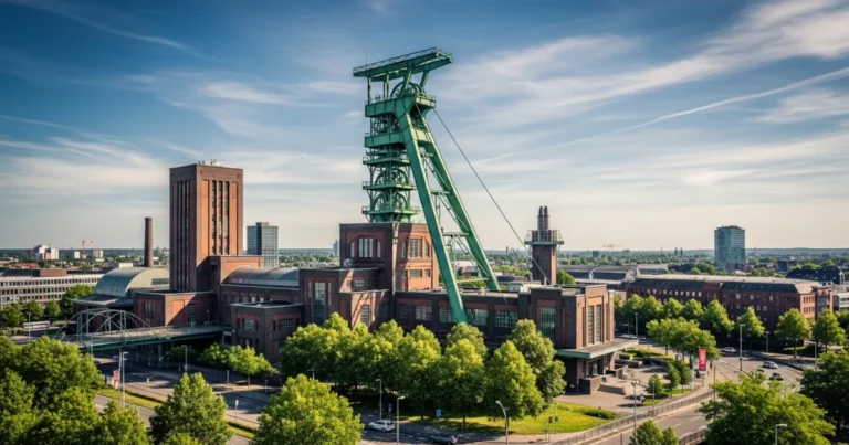 Bochum 6 The iconic green winding tower of the German Mining Museum in Bochum