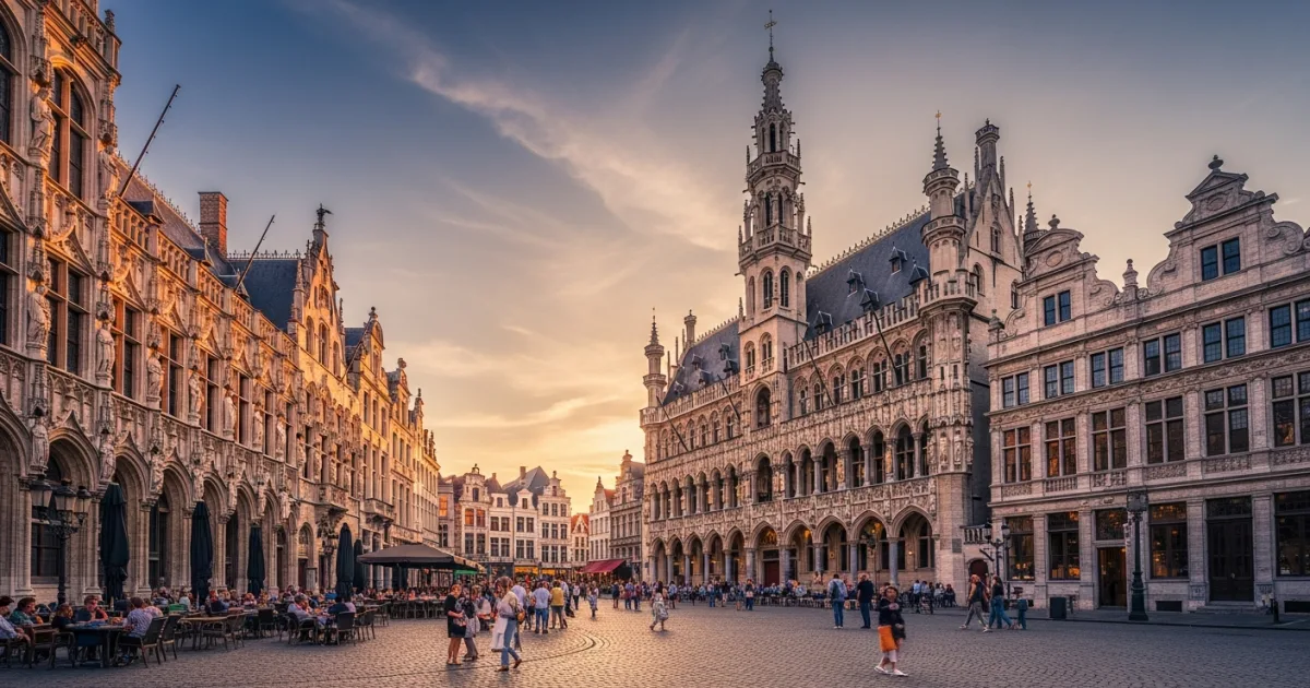 Leuven Town Hall at golden hour in Flemish Brabant