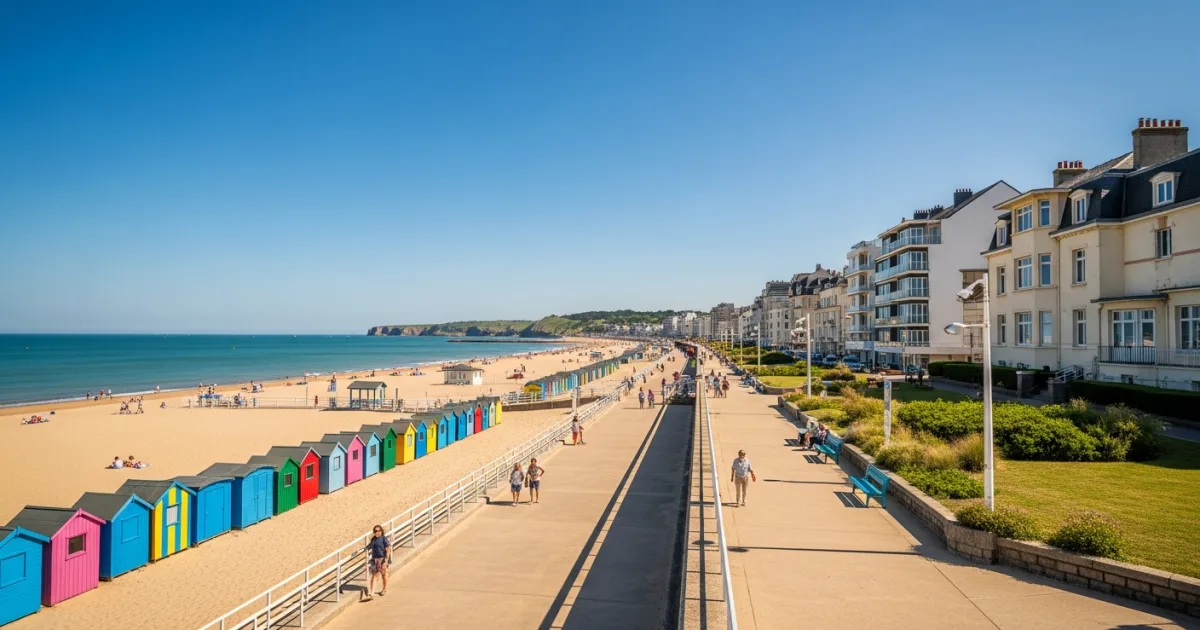 Scenic view of the Malo-les-Bains beach and promenade with Art Deco villas