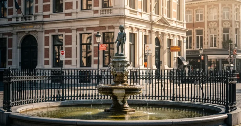Manneken Pis 7 The iconic Manneken Pis bronze statue and fountain in Brussels, Belgium