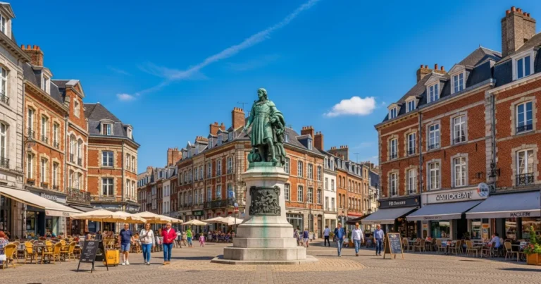 Place Jean Bart 1 The statue of Jean Bart in the center of Place Jean Bart, Dunkirk