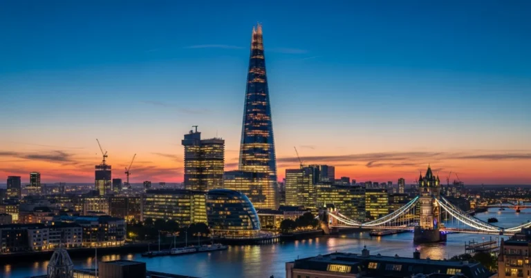 The Shard 8 The Shard towering over the London skyline at twilight