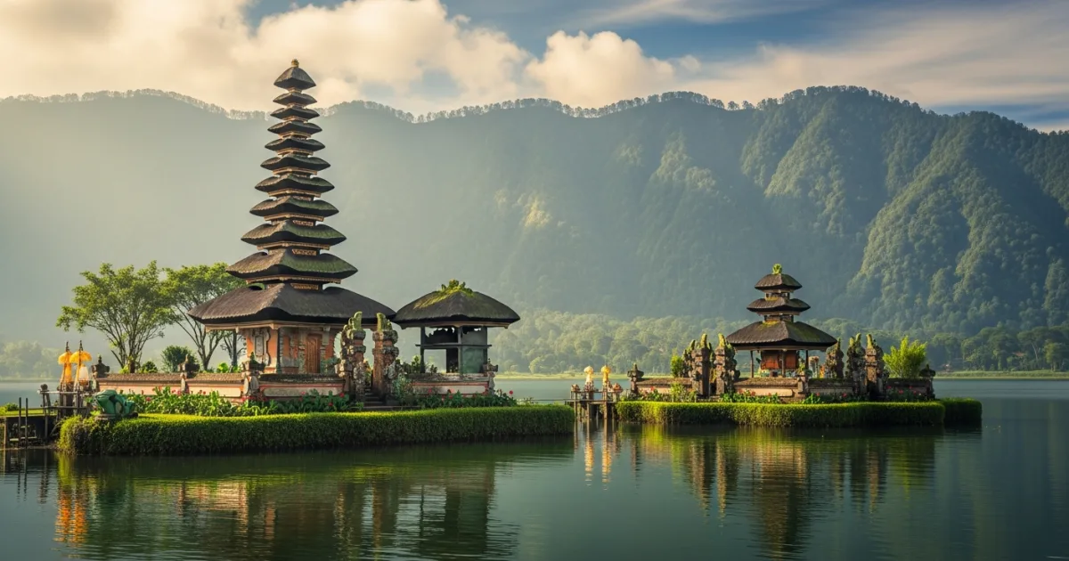 Pura Ulun Danu Bratan temple on Lake Bratan in Bedugul, Bali