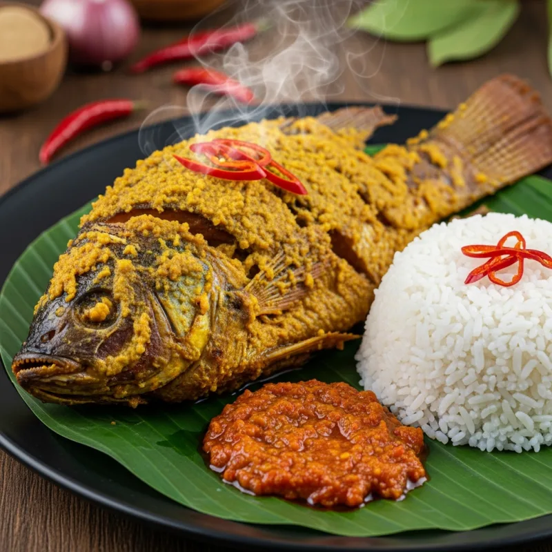 Mujair Nyat-Nyat traditional Balinese fish dish