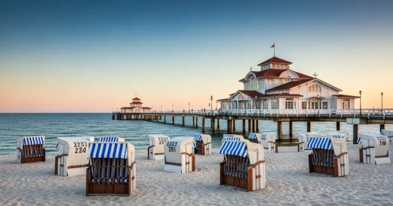 Usedom 1 The historic Ahlbeck Pier on the island of Usedom at sunset