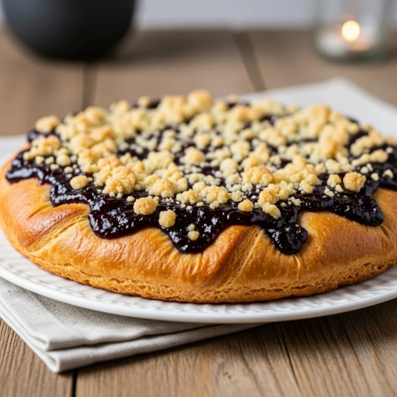 Traditional Wallachian Frgál pastry with sweet topping