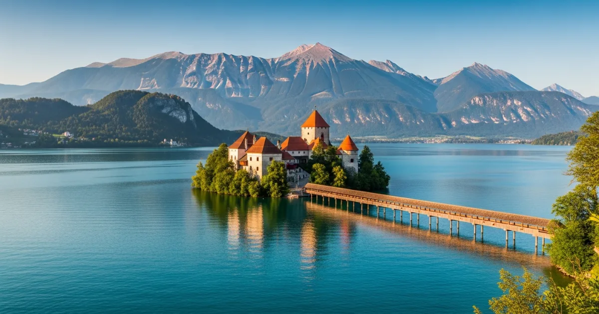 Schloss Ort castle on Lake Traunsee in Gmunden, Austria