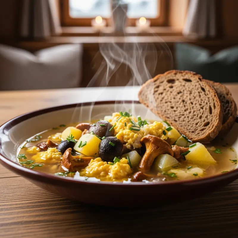 Bowl of traditional Krkonošské kyselo soup