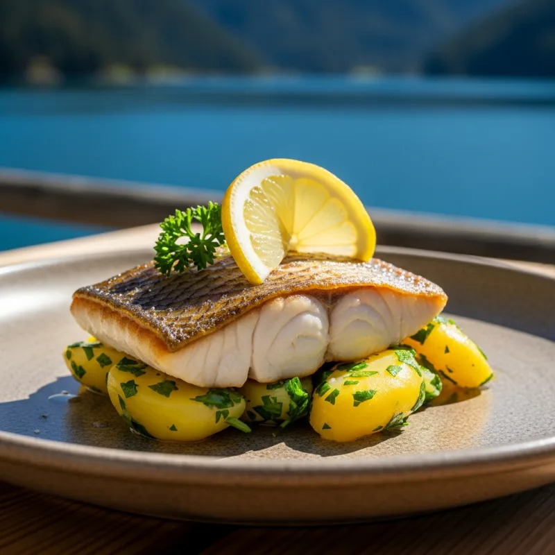 Pan-fried Mondseer Reinanke whitefish with parsley potatoes
