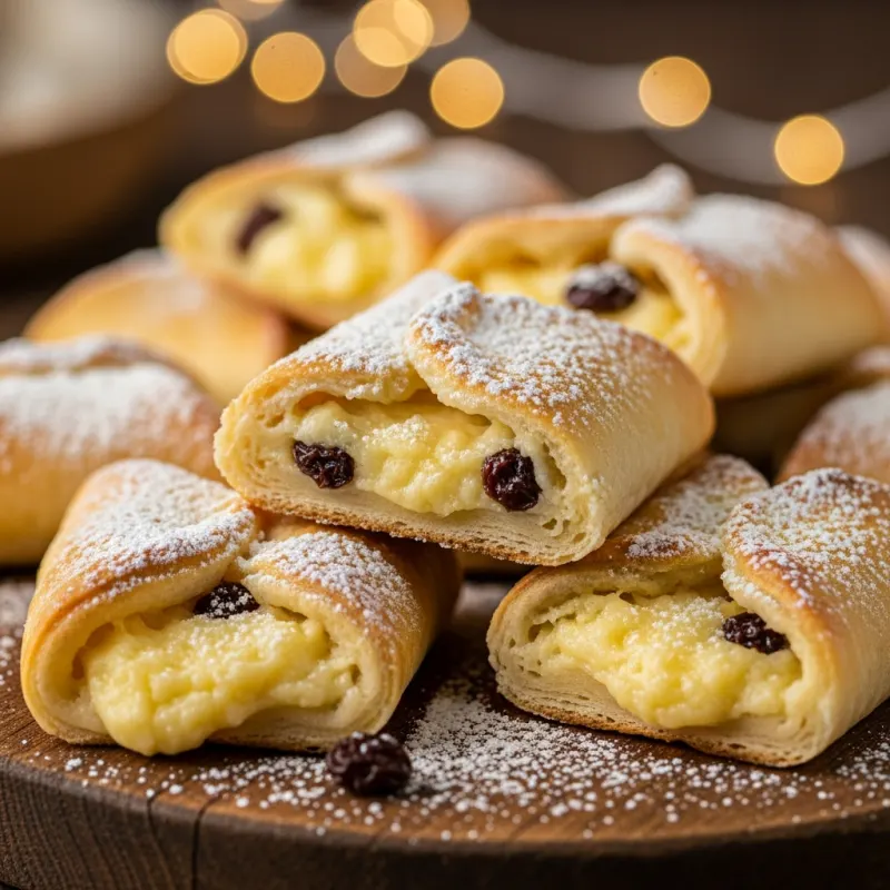 Freshly baked Poale-n brâu sweet cheese pies