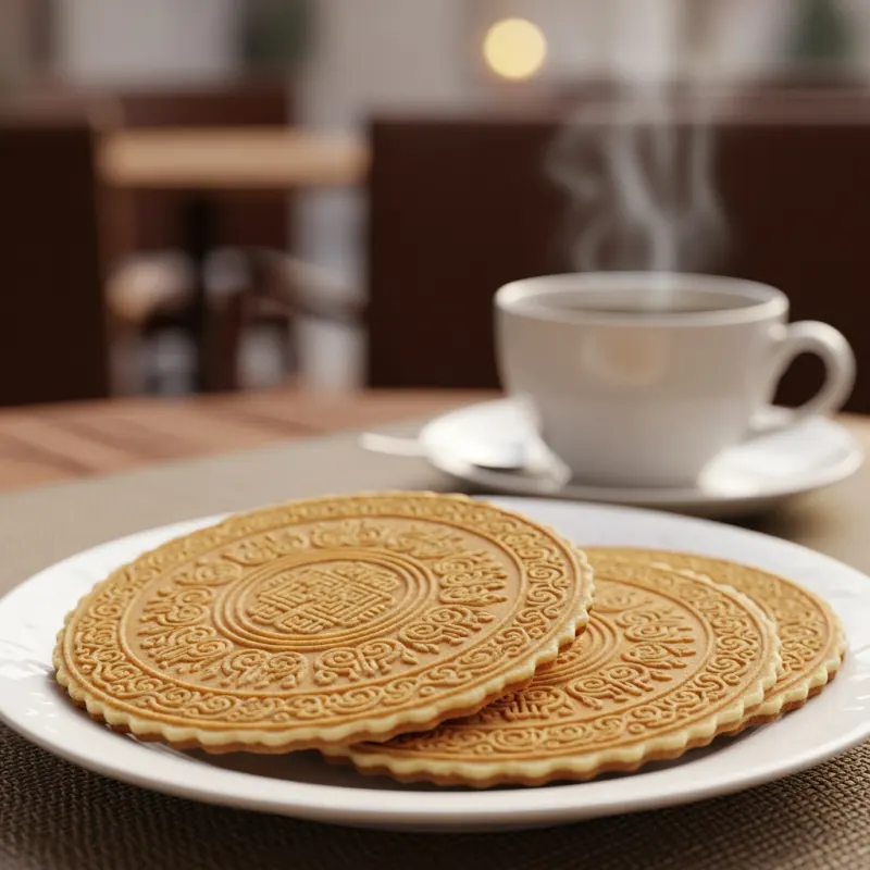 Traditional Teplice Spa Wafers on a porcelain plate