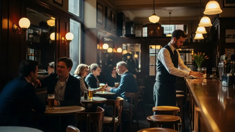Sip Like a Local: Explore Amsterdam's Brown Cafes 8 Cozy interior of one of Amsterdam's brown cafes with dark wood and locals enjoying drinks
