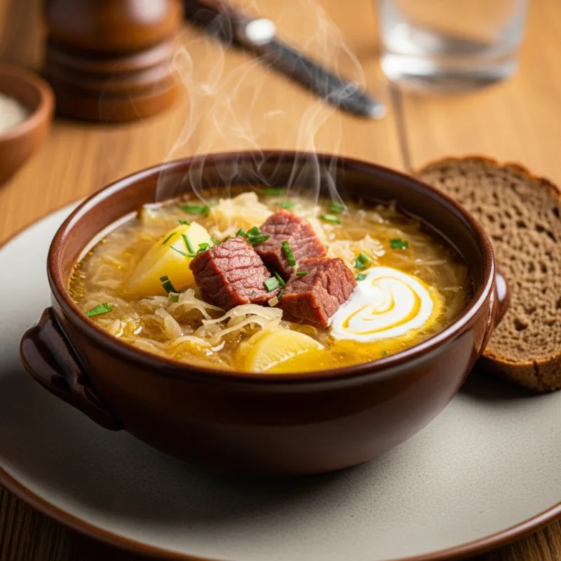 A bowl of traditional Wallachian Kyselica soup