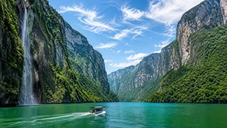 Chiapas 15 Wide view of the towering cliffs of Sumidero Canyon in Chiapas, Mexico