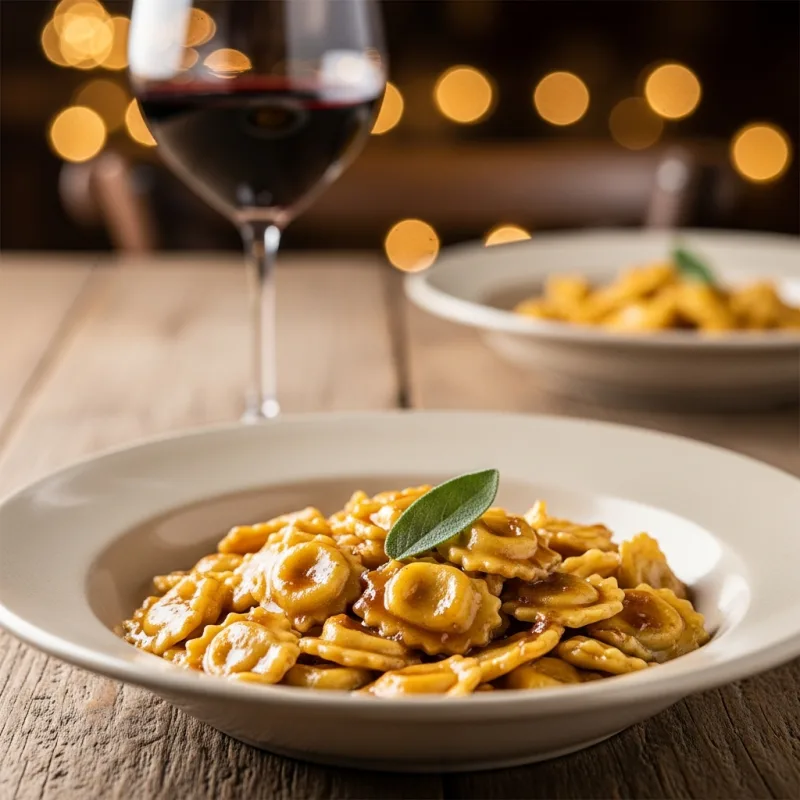 Agnolotti del Plin pasta in a ceramic bowl