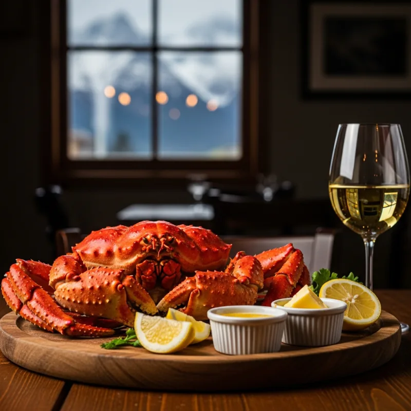 Fresh Centolla Fueguina King Crab served with lemon and butter
